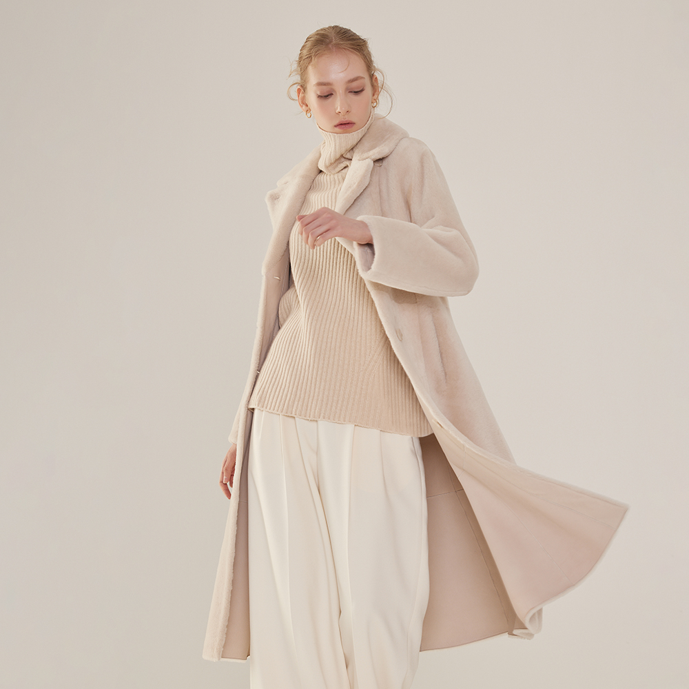 편하게 입고 멋 내기 좋은 싱글 버튼 리버시블 롱 무스탕 코트 추천!