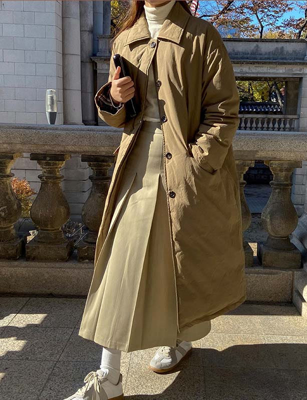 편하게 입기 좋은 카라 웰론 트렌치 패딩 롱 코트 추천!