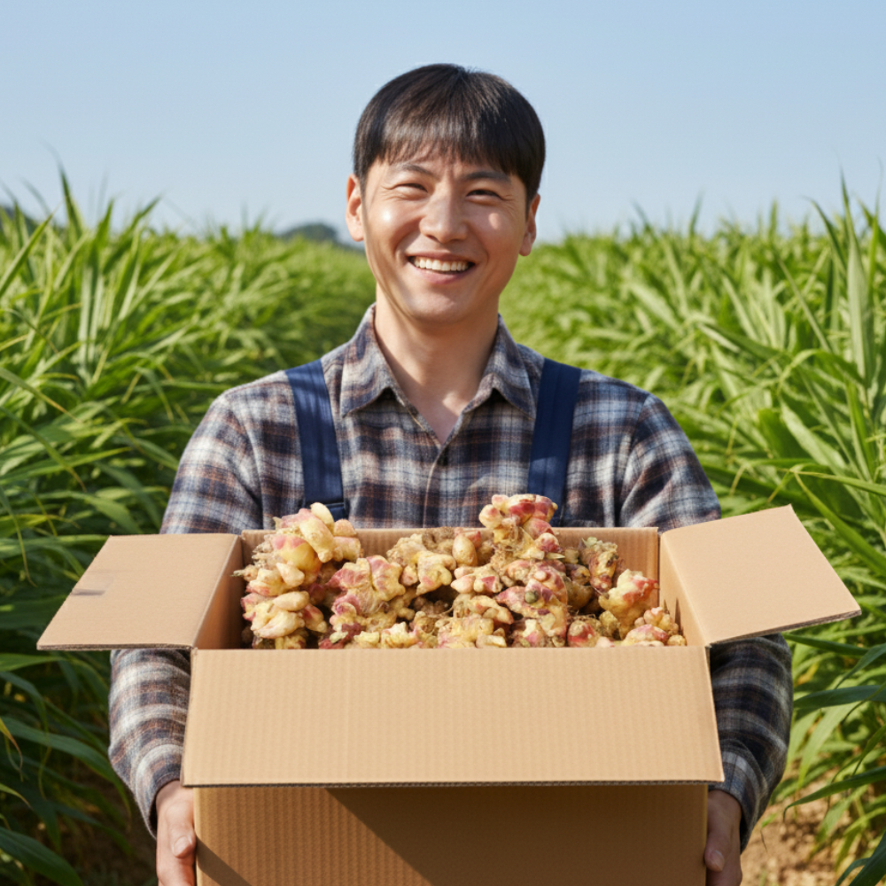 집에서 즐기는 신선한 토종 흙생강, 10kg 한 박스로 준비하세요!