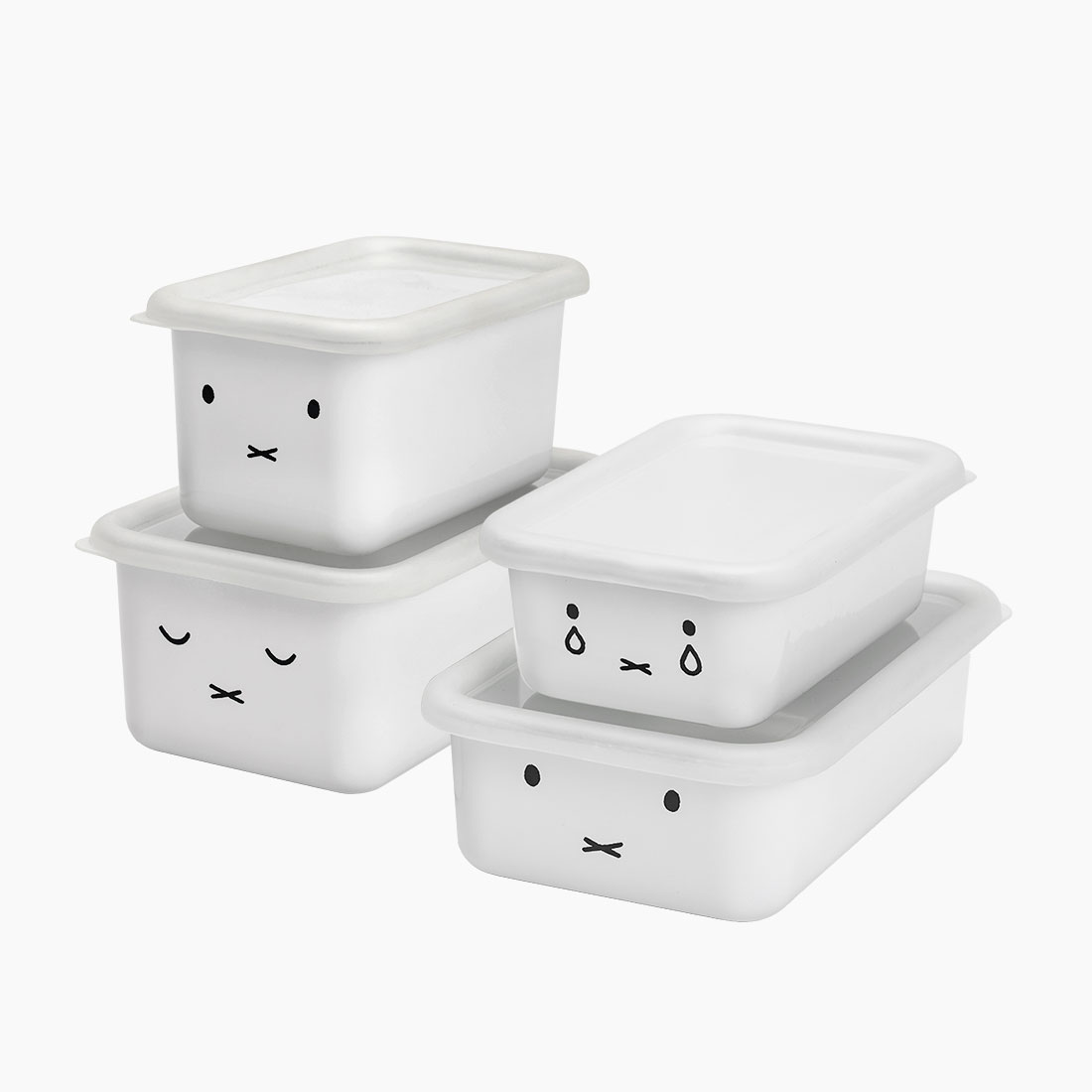 일상에서 딱 맞는 반찬통, 에지리 미피 법랑용기 2개 세트로 깔끔하게 정리하세요!