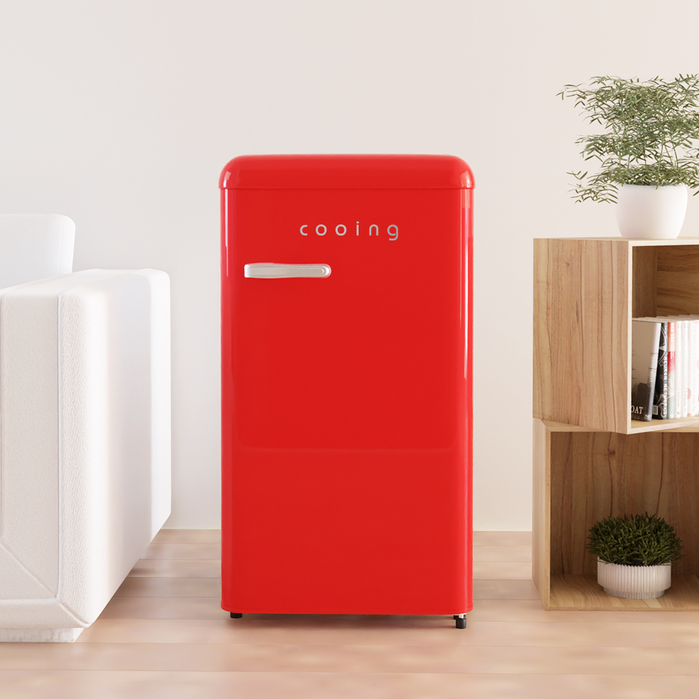 작고 귀여운 레트로 냉장고, 집이나 사무실 어디든 딱 좋아요!