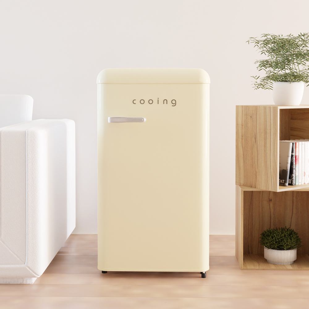작고 귀여운 레트로 냉장고, 집이나 사무실 어디든 딱 좋아요!