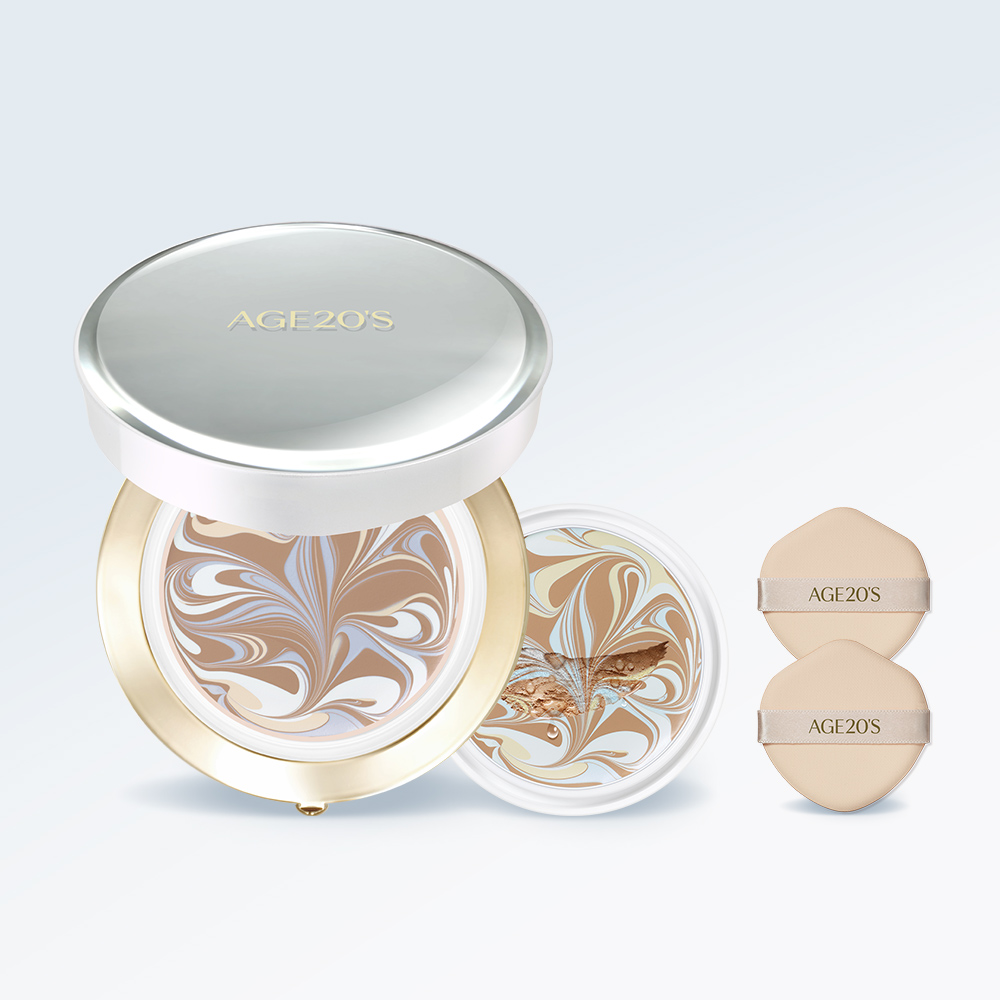 일상 속 피부 고민 해결! 에이지투웨니스 시그니처 에센스 팩트 벨벳 본품과 리필 세트