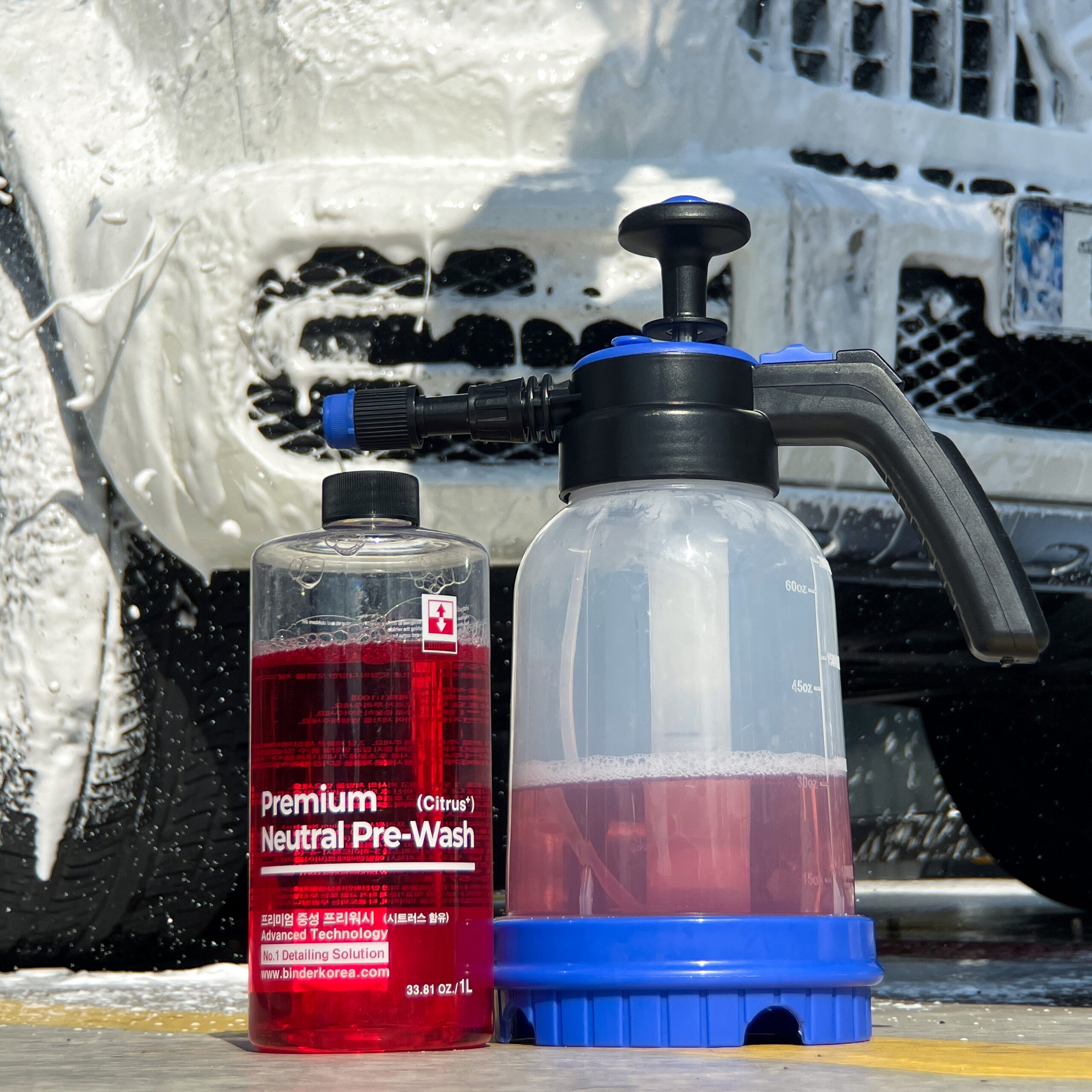 쉽고 빠른 세차를 위한 프리워시와 압축분무기 세트 추천!
