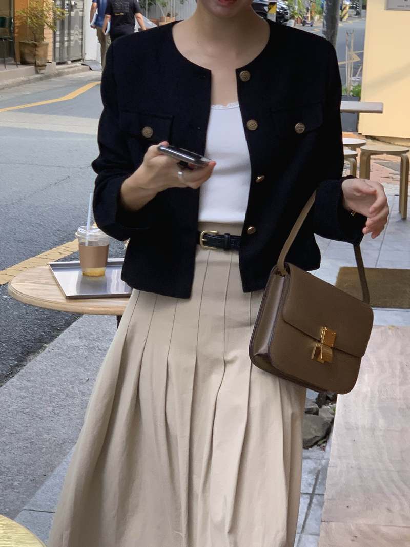 가을 결혼식에 딱! 여성 노카라 트위드 자켓으로 세련된 하객룩 완성하기