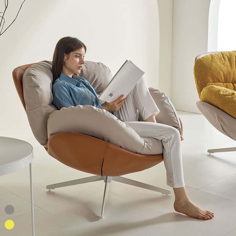 편안하게 쉴 수 있는 1인용 실리콘 가죽 수유 의자, 360도 회전이 가능해요!