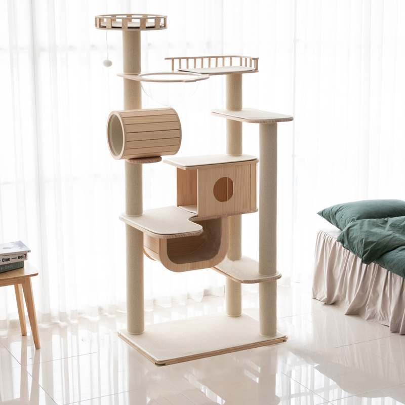 집에서 즐기는 고양이의 휴식 공간! 원목 캣폴 갤럭시캣타워 소개