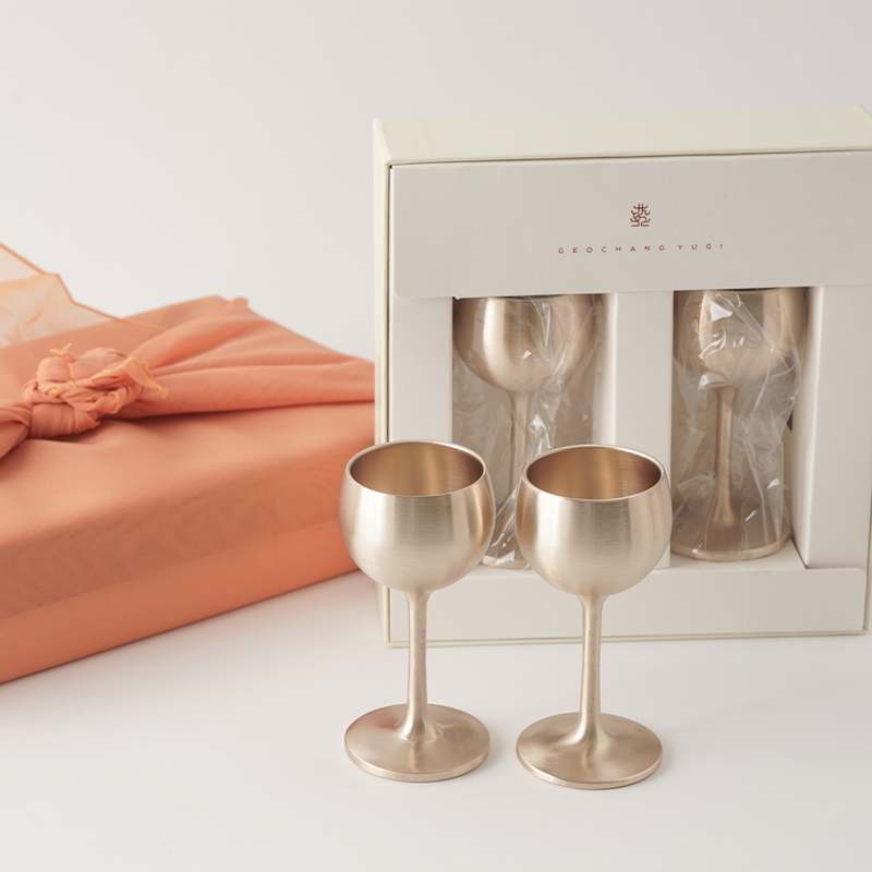 거창 유기 방짜 유기 그릇, 국립박물관 굿즈와 함께하는 캠핑용 양주잔 세트