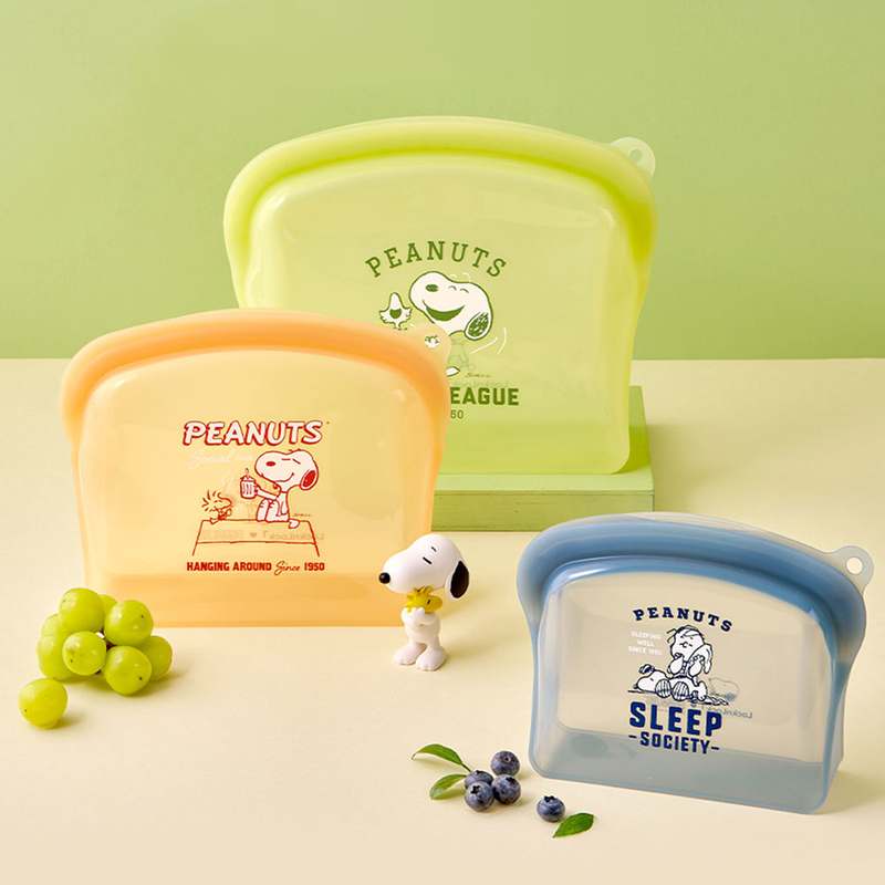 피너츠 스누피 디자인의 실리콘 지퍼백, 실용적이면서 귀여운 3개 세트로 만나보세요!