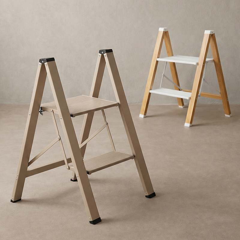 가정에서 간편하게 쓰는 접이식 알루미늄 사다리, 2단 이동 작업대 소개