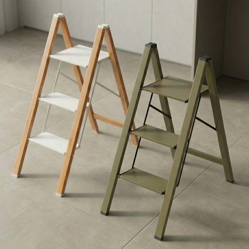집에서 간편하게 사용하는 접이식 알루미늄 사다리, 안전하고 튼튼하게!