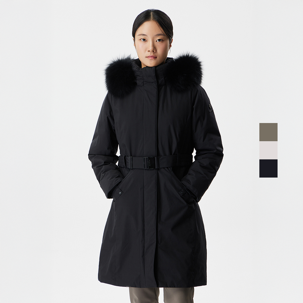 포근하고 스타일리시하게! 여성용 구스 롱 다운벨트 패딩