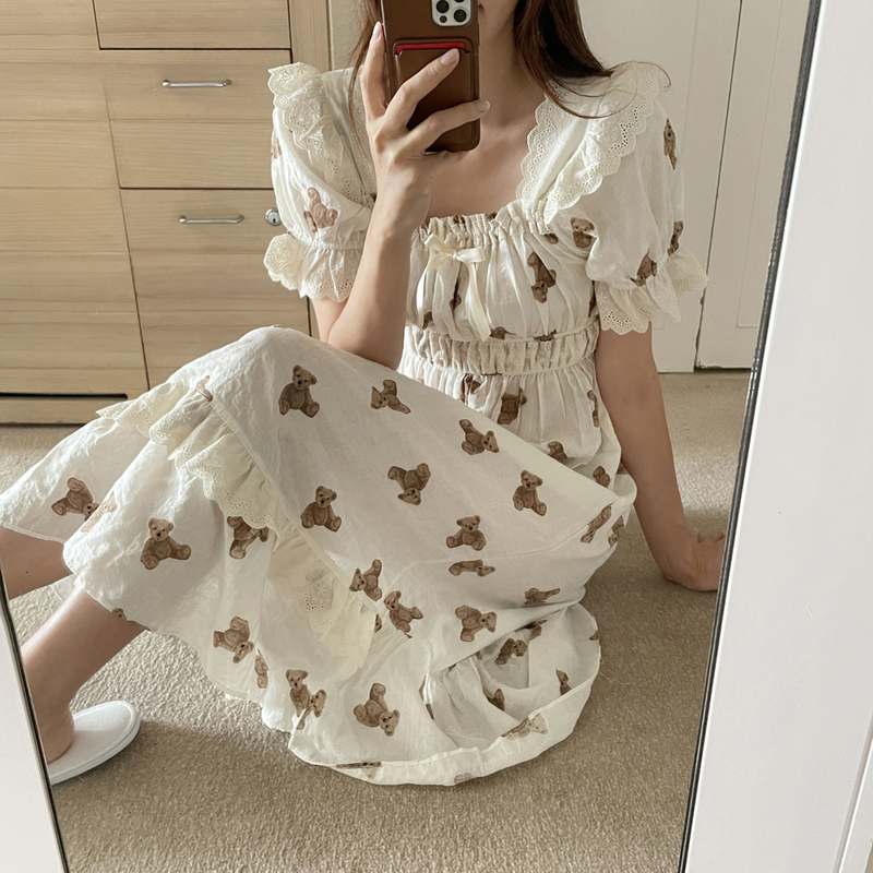 귀엽고 편안한 곰돌이 여름 잠옷, 집에서 즐기기 딱 좋아요!