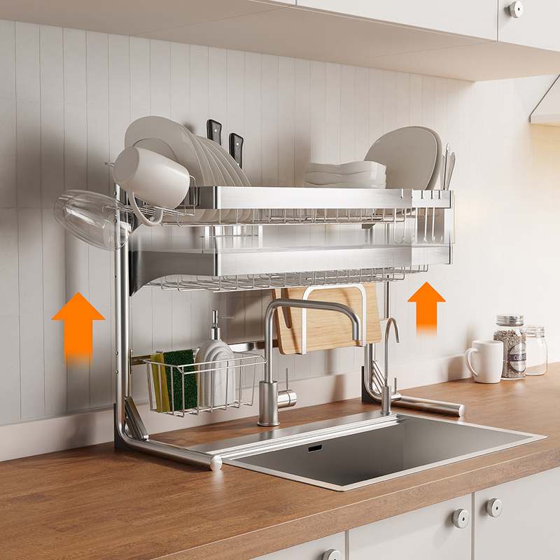쉽고 편리하게 사용하는 높이 조절 식기 건조대, 집안 어디든 딱 맞게!