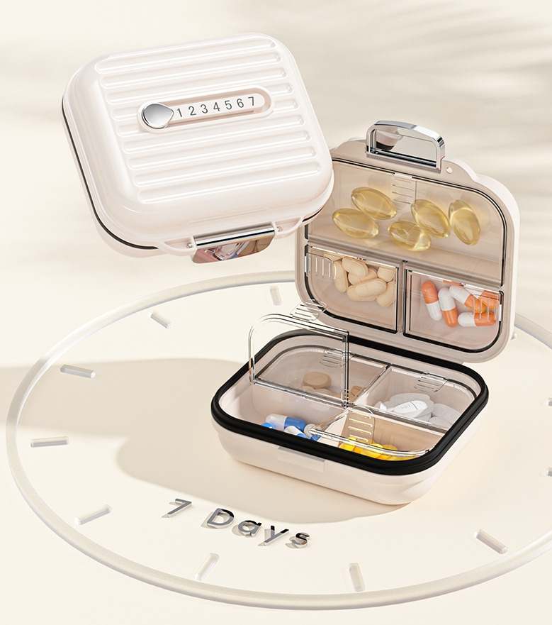 휴대하기 편한 미니 약통으로 일주일 약 챙기기, 간편하고 실용적이에요!
