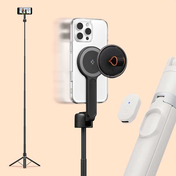 편하게 셀카 찍기 좋은 롱바디 셀카봉, 원터치로 간편하게!