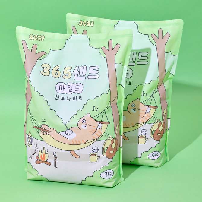 편리하게 사용할 수 있는 벤토나이트 고양이 모래, 7kg 두 개 세트