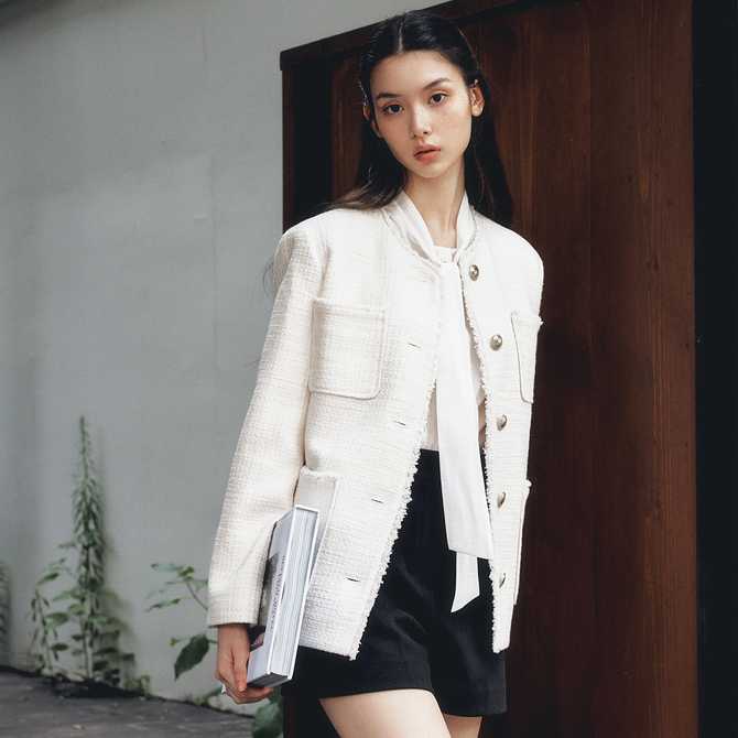 편하게 입기 좋은 트위드 자켓, 로엠 미디 자켓 소개