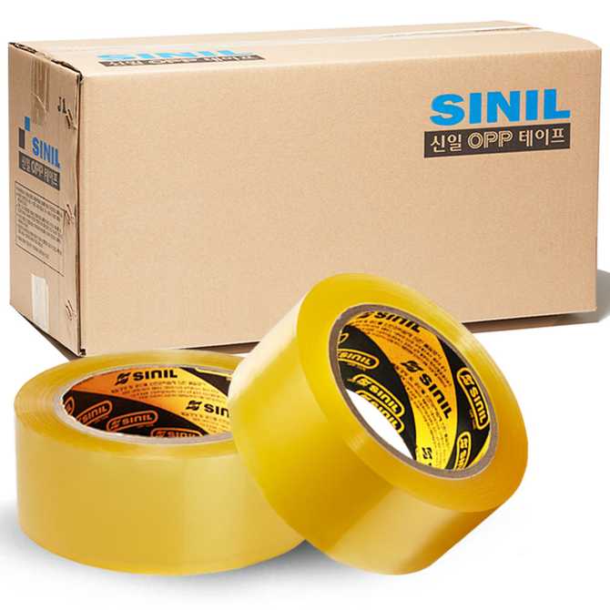 택배 포장에 딱! 신일 투명 박스테이프 80M, 40개 세트로 간편하게