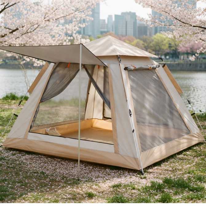 쉽고 빠르게 설치하는 3~4인용 그늘막 텐트, 띵포유 원터치