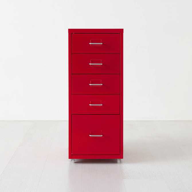 집안 정리의 필수! 깔끔한 피하 서랍장 4.1단 레드 컬러 추천