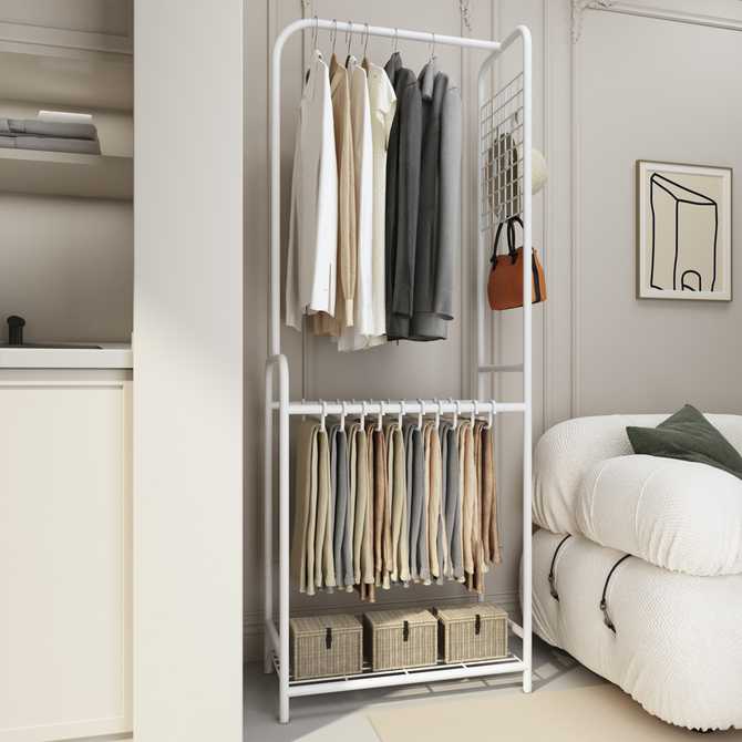 이동이 편한 옷걸이 스탠드, 무베즈 2단 드레스룸 추천