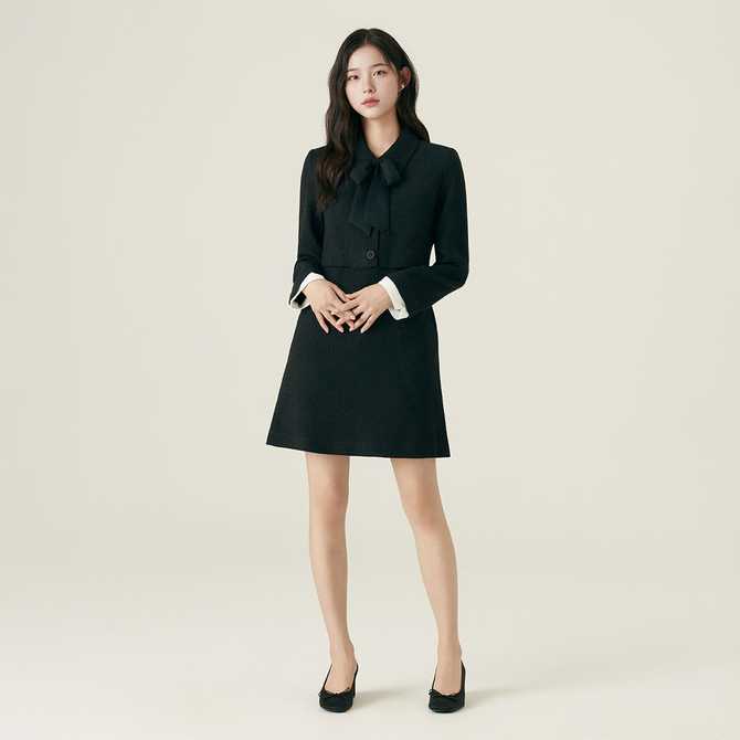 편하게 입기 좋은 트위드 원피스, 로엠 카라 2in1 미니 원피스 소개