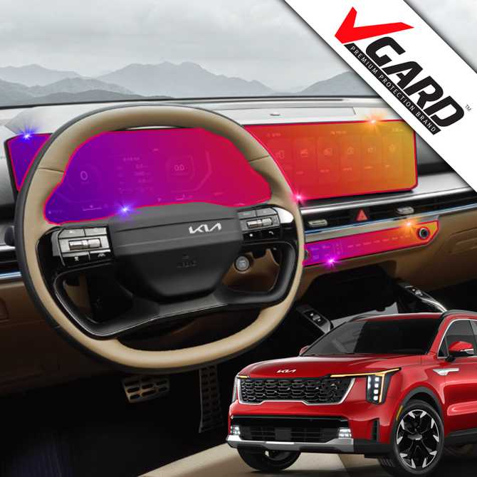 쏘렌토 MQ4 페이스리프트 내비게이션 보호필름, 간편하게 지문 방지하기