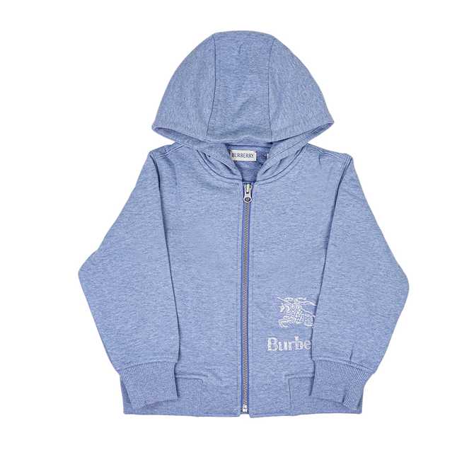 아이들을 위한 스타일리시한 후드 집업, 버버리 키즈 EKD 로고 자수 제품 소개