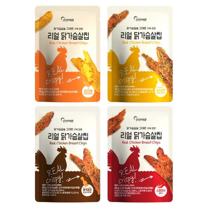 신선어람 닭가슴살칩 4종 세트, 건강하게 즐기기 좋은 간식