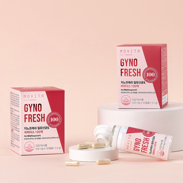 모비타 100억 지노프레쉬 질유산균&비피더스 리스펙타 여성 질건강 장건강 30캡슐, 3개