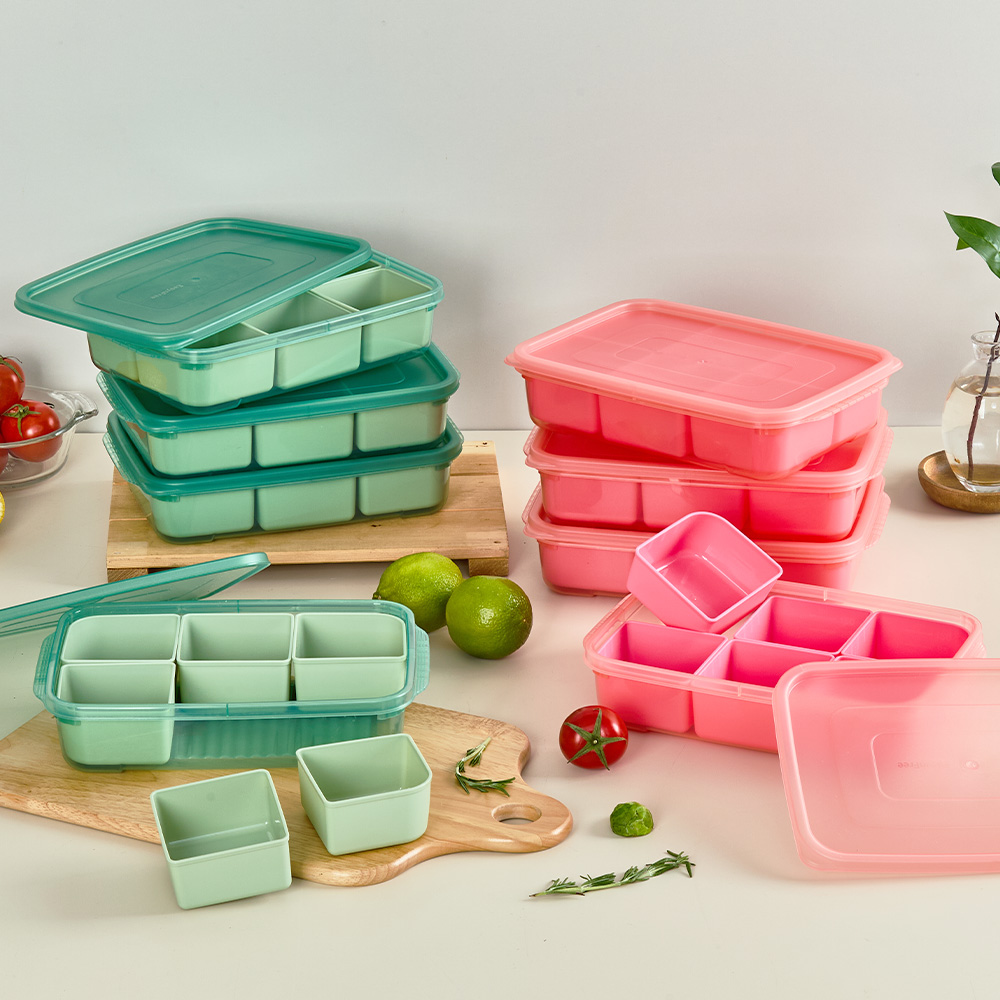 튼튼하고 깔끔하게! 칸칸이 나눔용기와 웨이브킵으로 간편한 이유식과 과일 보관