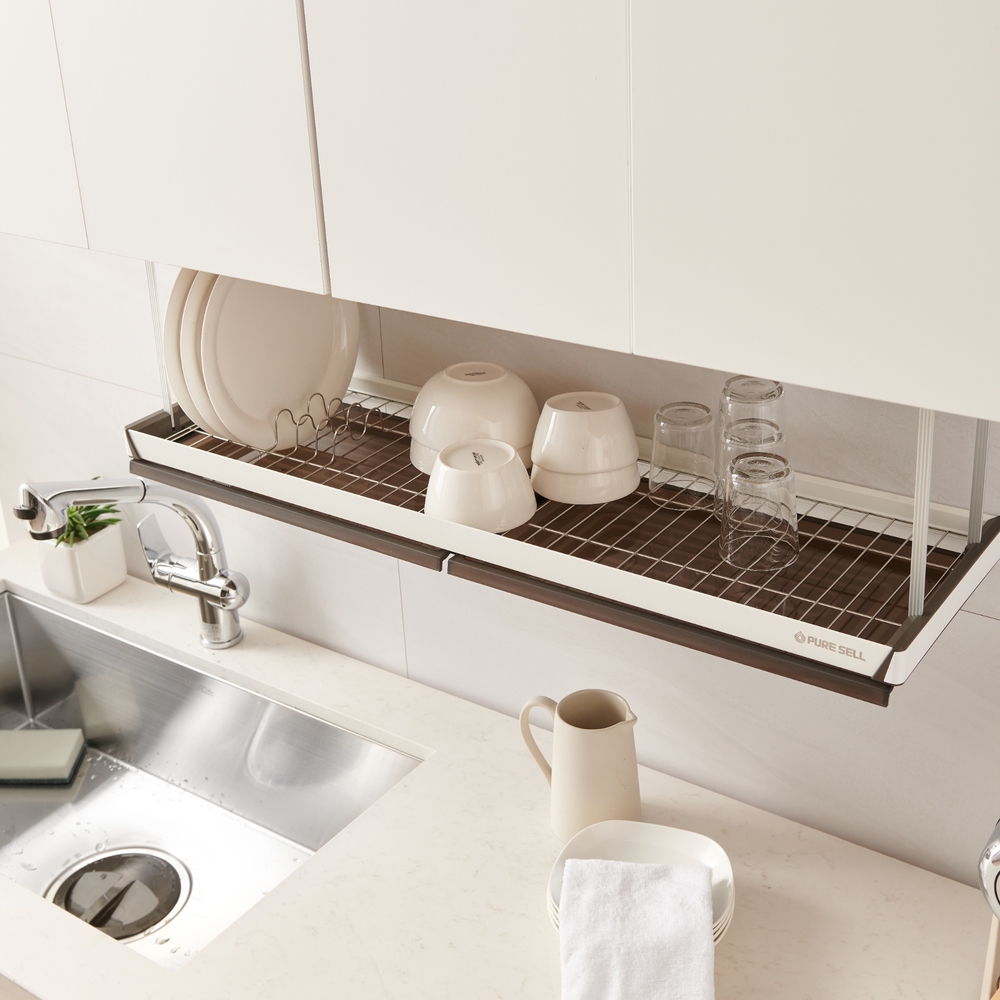쉽고 편하게 사용하는 주방 식기 건조대, 싱크대에 딱 붙이는 방법!