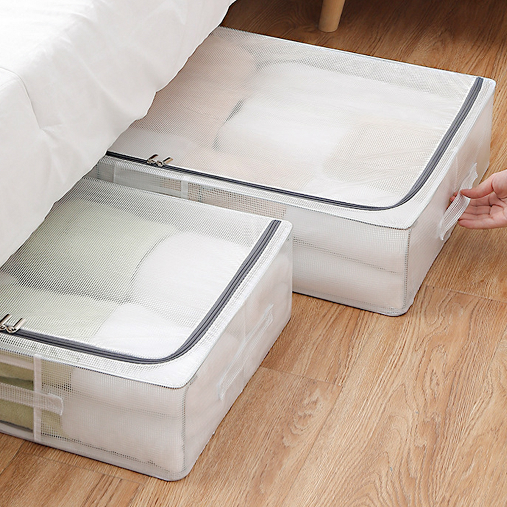 침대 아래 공간 활용! 이불 정리와 수납이 쉬워지는 언더베드 수납함