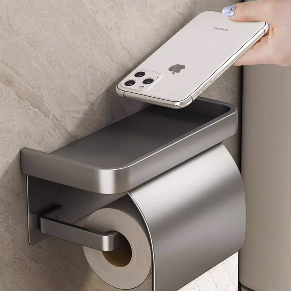 쉽고 튼튼한 화장실 휴지걸이, 덮개형 선반으로 깔끔하게 정리하세요!