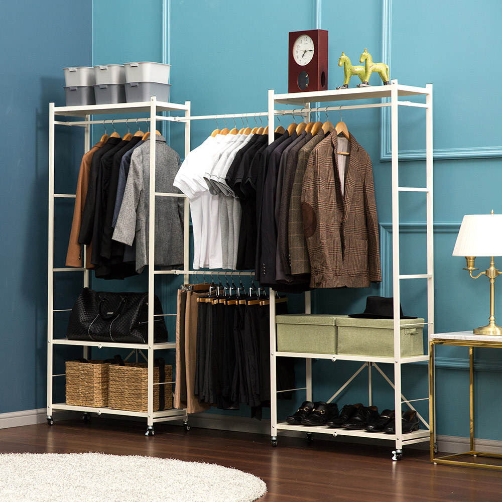 조립 걱정 없이 바로 쓰는 드레스룸 시스템행거, 두 개 주문하면 모션봉도 함께!