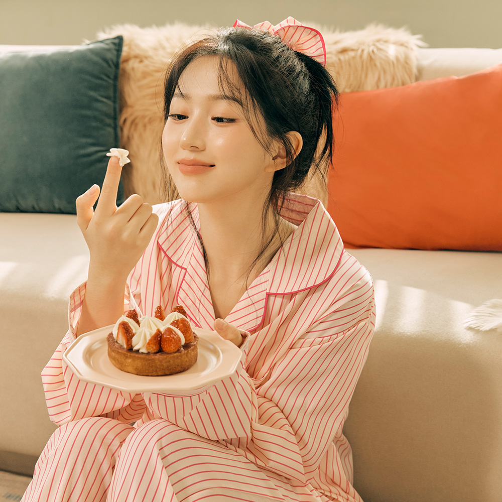 편안한 밤을 위한 실크 감촉 잠옷 세트, 함께 입어요!