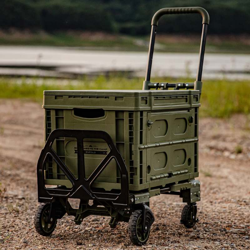 캠핑 준비에 딱! 접이식 웨건 캐리어로 편리하게 이동하세요