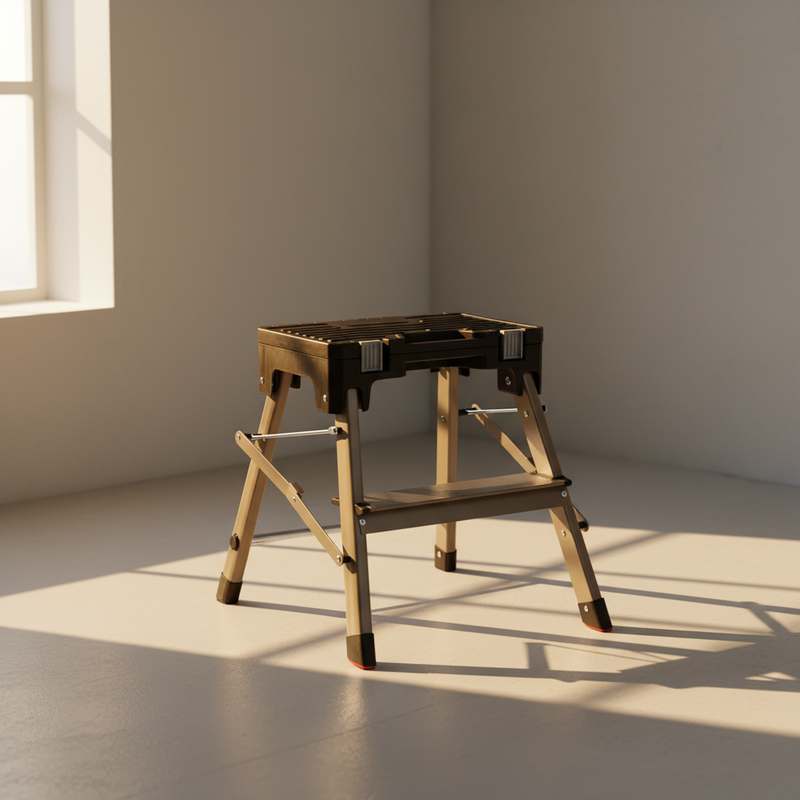 가정에서 간편하게 쓰는 접이식 알루미늄 사다리, 2단 이동 작업대