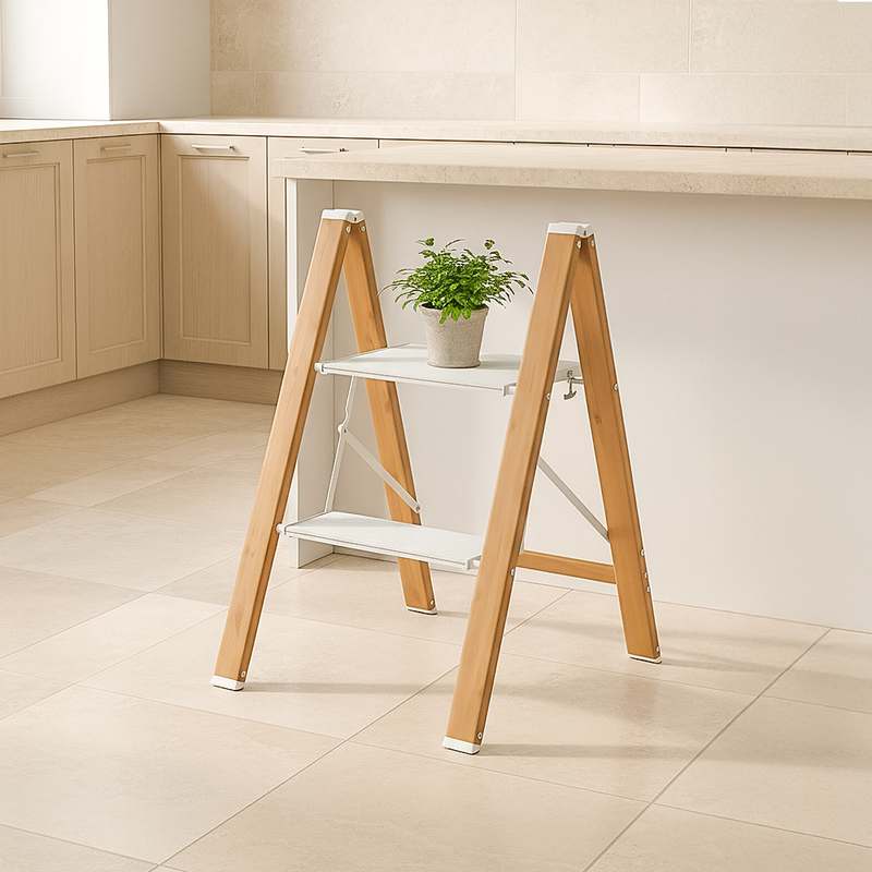 가정에서 간편하게 쓰는 접이식 알루미늄 사다리, 2단 이동 작업대 소개