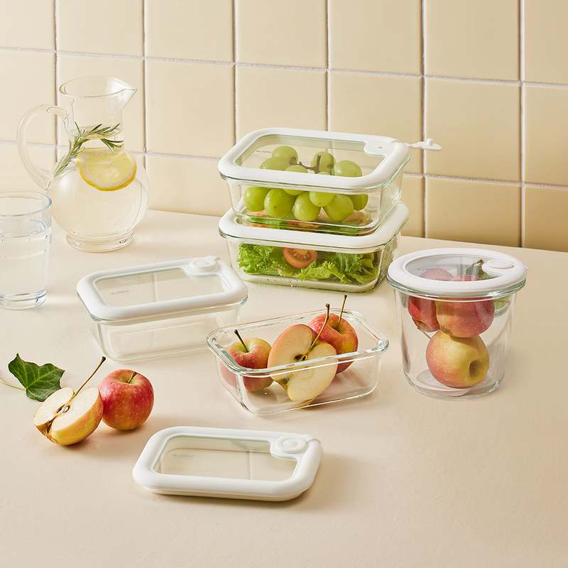 가정에서도 편리하게 쓰는 내열 유리 밀폐용기, 사각형 370ml 소개