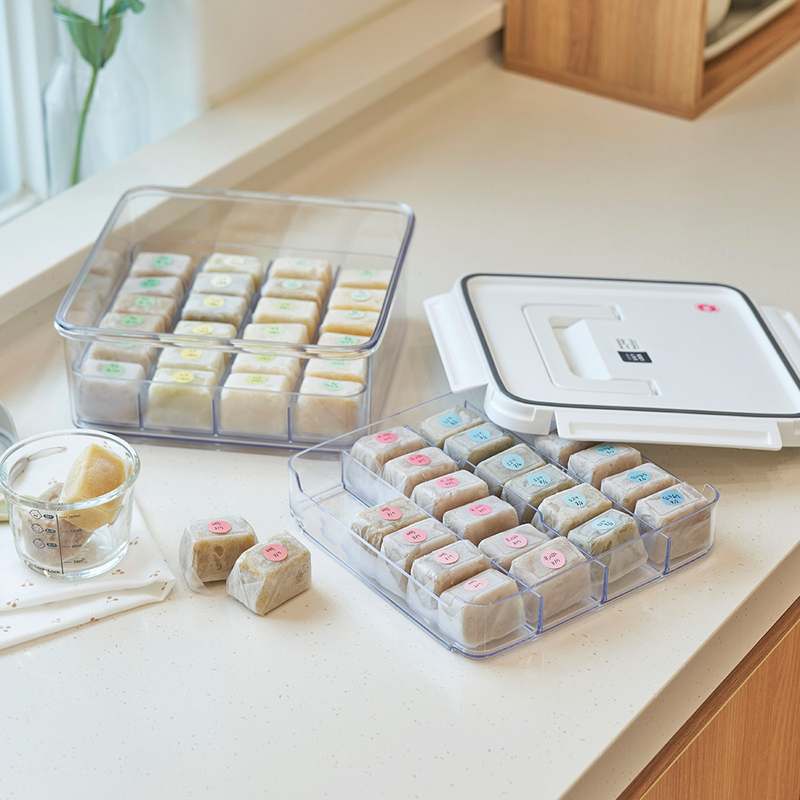 아이들의 이유식을 깔끔하게 정리하는 방법, 스카이락 점보2호 이유식 큐브 보관용기