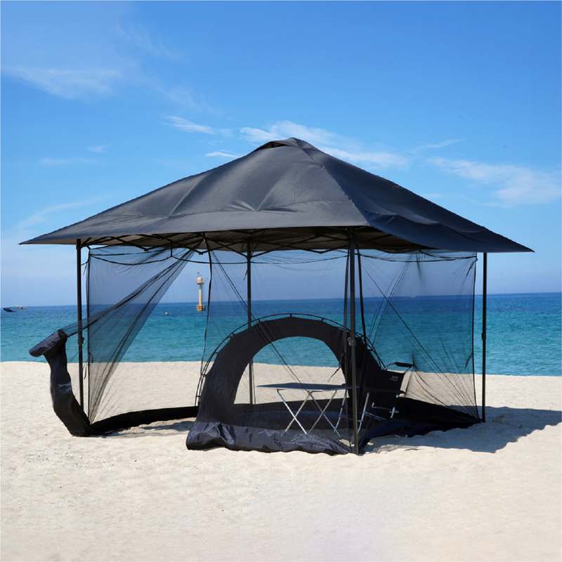 가볍고 튼튼한 캐노피 텐트, 캠빌 사갓 3M 블랙 에디션으로 준비하세요!