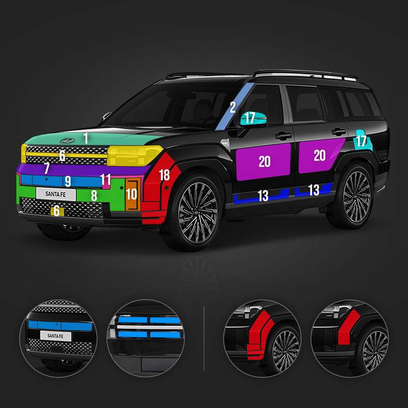 싼타페 MX5 풀체인지용 PPF필름, 프론트 본넷 캘리그라피 부분만 따로 구매하는 방법