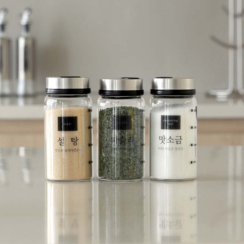가정에서도 쉽게 쓰는 내열 유리 양념통, 깔끔하게 조절하는 방법!