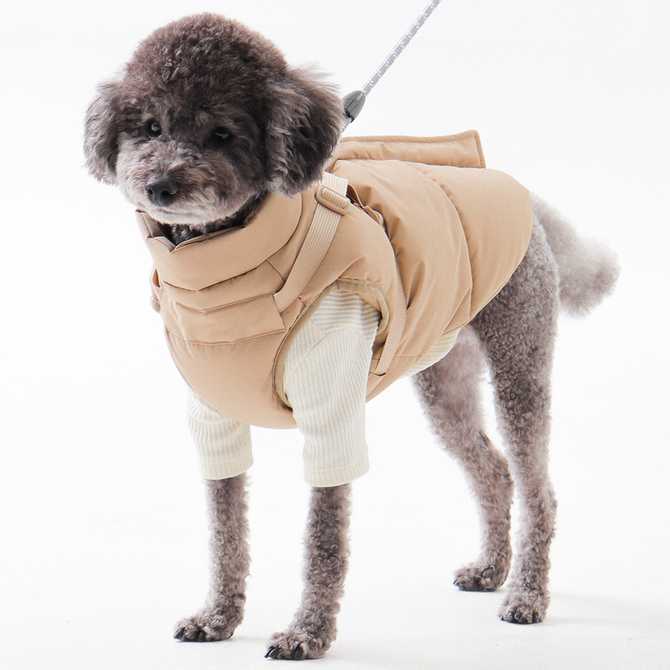 따뜻하게 입히기 좋은 강아지 겨울 조끼, 패딩 하네스 추천