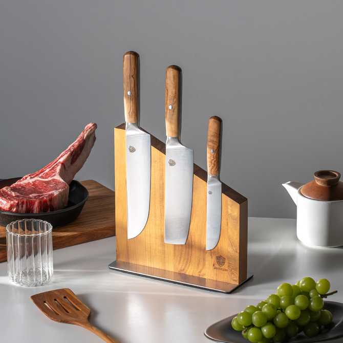 가정에서 쉽게 사용하는 주방 칼 세트, 얀뮬러 4종 나이프와 칼블럭 세트