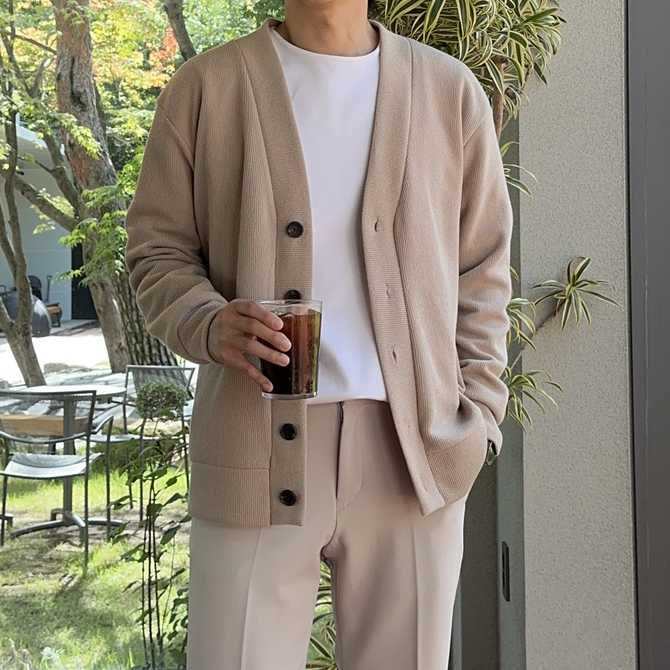 편하게 입기 좋은 남자가디건, 빅사이즈 커플 오버핏 정장 니트 가디건 추천