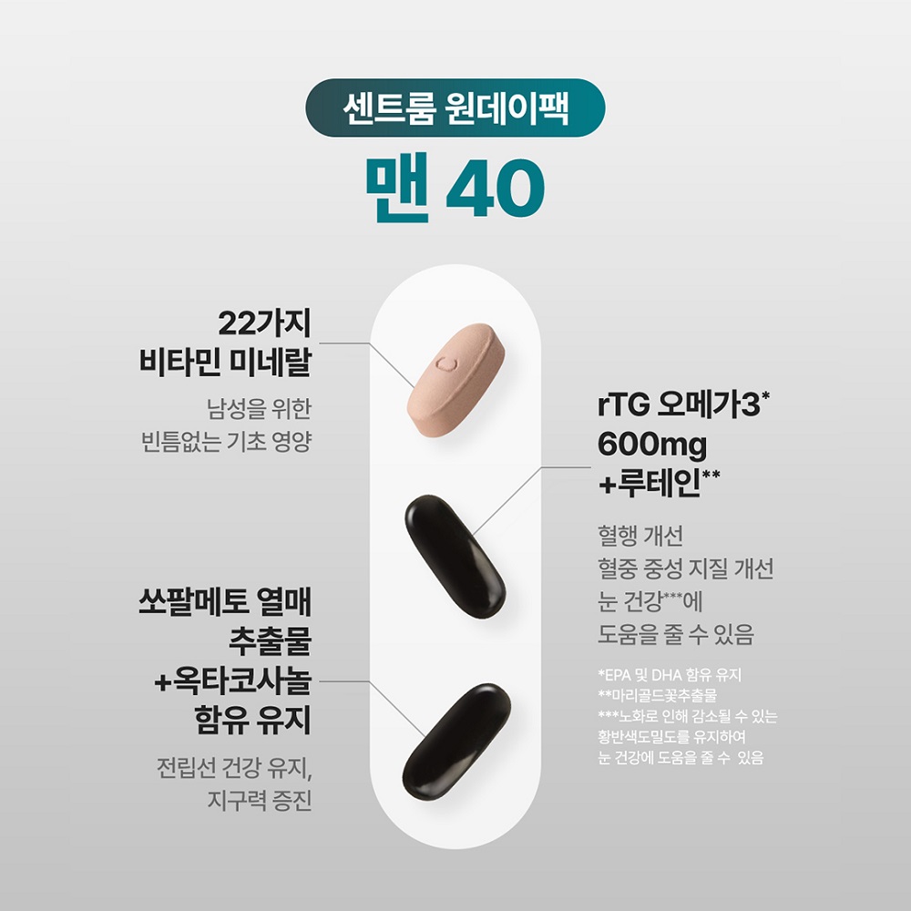 센트룸 원데이팩 맨 40 30개입, 3개