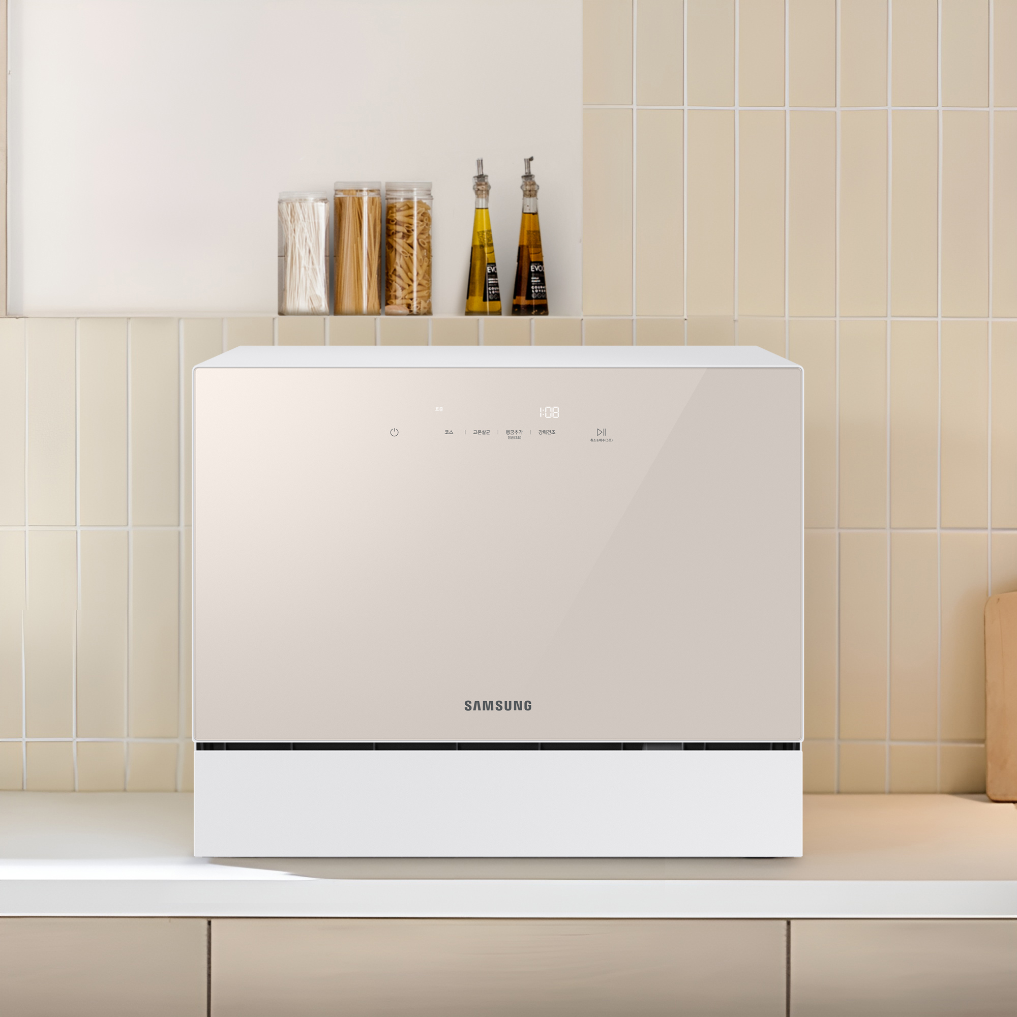 가정에서 편리하게 사용하는 삼성 비스포크 6인용 식기세척기, 카운터탑 모델 소개